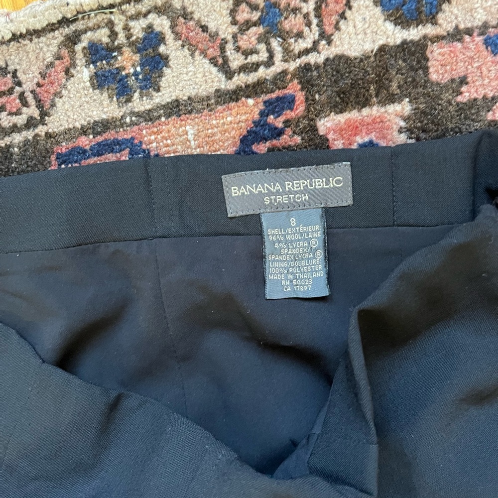 Banana republic black long slightly flare leg trousers
